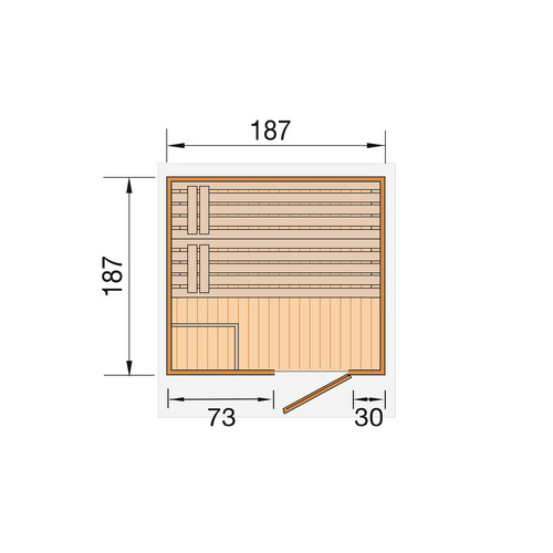 Thumbnail - WEKA Gartenhaus »Naantali«, Holz, BxHxT: 210 x 253 x 186,6 cm (Außenmaße inkl. Dachüberstand) - beige