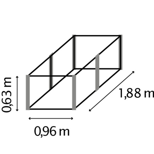 Thumbnail - VITAVIA Hochbeet »Meta 630«, BxHxL: 96,2 x 63 x 187,7 cm, Zincalume® - grau | schwarz