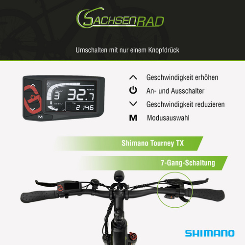 SachsenRad E-Bike Mountainbike »R8«, Reifen: 27,5