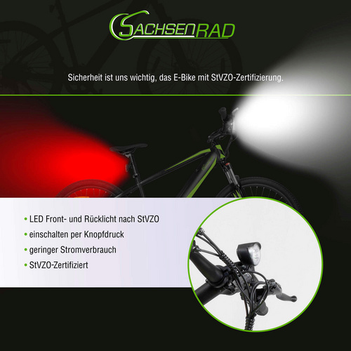 Thumbnail - SachsenRad E-Bike Mountainbike »R8«, Reifen: 27,5", max. Geschwindigkeit: 25 km/h - grau