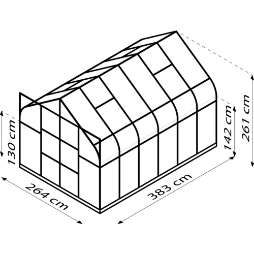 VITAVIA Gewächshaus, BxHxL: 26,35 x 254...