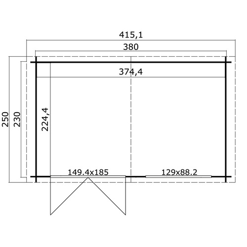 Thumbnail - LASITA MAJA Gartenhaus »Axel«, BxHxT:  451,1 x 245,1 x 250 cm (Außenmaße inkl. Dachüberstand),  Holz - grau
