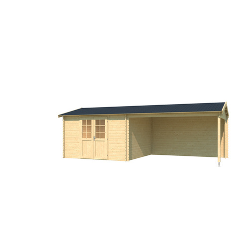 LASITA MAJA Gartenhaus »Amarillo«, BxHxT:  390 x 250,8 x 388,5 cm (Außenmaße inkl. Dachüberstand),  Holz - beige |  Fichte  |  22,85 m²