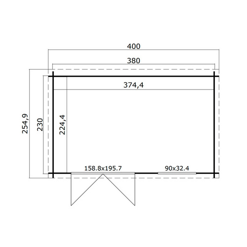 LASITA MAJA Gartenhaus »Augusta«, BxHxT:  400 x 216,6 x 230 cm (Außenmaße inkl. Dachüberstand),  Holz - beige |  Fichte  |  8,4 m²
