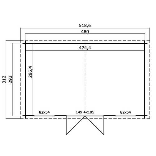 Thumbnail - LASITA MAJA Gartenhaus »Boston«, BxHxT: 518,6 x 245,1 x 312 cm (Außenmaße inkl. Dachüberstand), Holz - beige