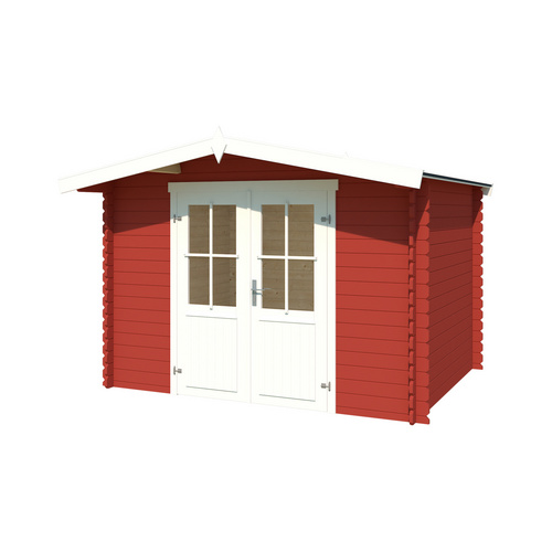 LASITA MAJA Gartenhaus »Baltimore«, BxHxT:  324 x 222,3 x 290 cm (Außenmaße inkl. Dachüberstand),  Holz - rot |  Fichte  |  6,43 m²