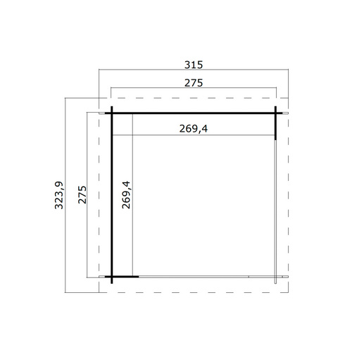 LASITA MAJA Gartenhaus »Buffalo«, BxHxT:  315 x 245,1 x 323,9 cm (Außenmaße inkl. Dachüberstand),  Holz - grau |  Fichte  |  7,26 m²