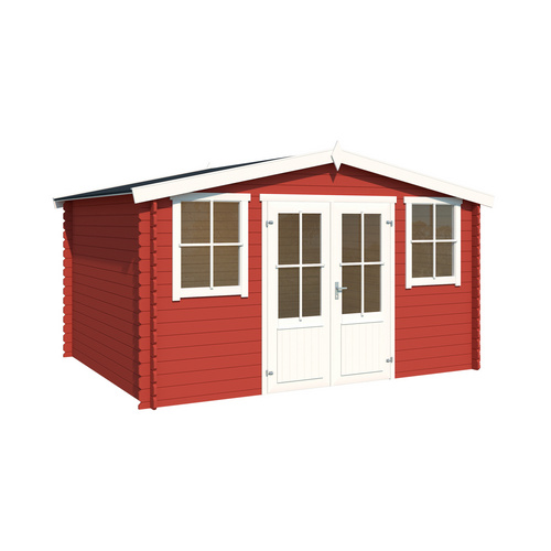 LASITA MAJA Gartenhaus »Dallas«, BxHxT:  410,9 x 233,7 x 312 cm (Außenmaße inkl. Dachüberstand),  Holz - rot |  Fichte  |  10,61 m²