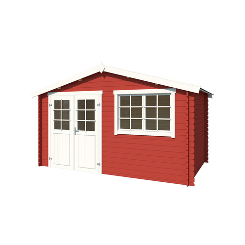 LASITA MAJA Gartenhaus »Axel«, BxHxT:  451,1 x 245,1 x 250 cm (Außenmaße inkl. Dachüberstand),  Holz - rot |  Fichte  |  8,4 m²