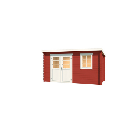 LASITA MAJA Gartenhaus »Amira«, BxHxT:  400 x 210,9 x 213,1 cm (Außenmaße inkl. Dachüberstand),  Holz - rot |  Fichte  |  6,34 m²