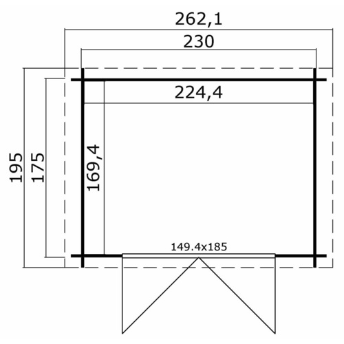LASITA MAJA Gartenhaus »Ingo«, BxHxT:  262,1 x 222,3 x 195 cm (Außenmaße inkl. Dachüberstand),  Holz - rot |  Fichte  |  3,8 m²