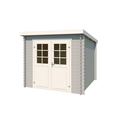 LASITA MAJA Gartenhaus »Indi«, BxHxT:  250 x 210,9 x 213,1 cm (Außenmaße inkl. Dachüberstand),  Holz - grau |  Fichte  |  3,8 m²