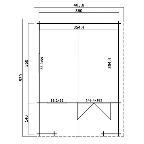 LASITA MAJA Gartenhaus »Luna«, BxHxT:  403,8 x 245,1 x 530 cm (Außenmaße inkl. Dachüberstand),  Holz - grau |  Fichte  |  12,56 m²