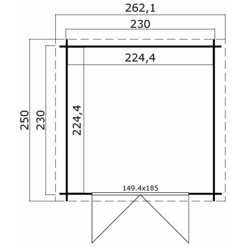LASITA MAJA Gartenhaus »Ingo«, BxHxT:  262,1 x 222,3 x 250 cm (Außenmaße inkl. Dachüberstand),  Holz - beige |  Fichte  |  5,04 m²