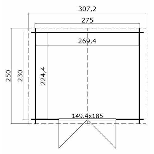 LASITA MAJA Gartenhaus »Norah«, BxHxT:  307,2 x 233,7 x 250 cm (Außenmaße inkl. Dachüberstand),  Holz - beige |  Fichte  |  6,05 m²
