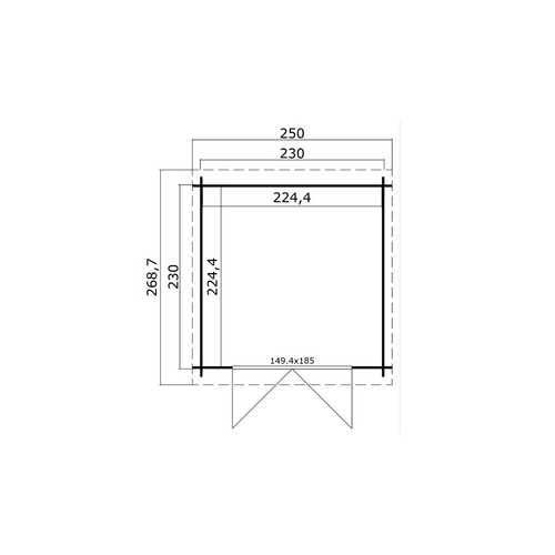 LASITA MAJA Gartenhaus »Indi«, BxHxT:  250 x 210,9 x 268,7 cm (Außenmaße inkl. Dachüberstand),  Holz - rot |  Fichte  |  5,04 m²