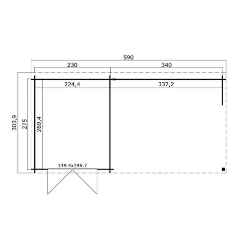 LASITA MAJA Gartenhaus »Saint Paul«, BxHxT:  240 x 222,3 x 303,9 cm (Außenmaße inkl. Dachüberstand),  Holz - grau |  Fichte  |  15,74 m²