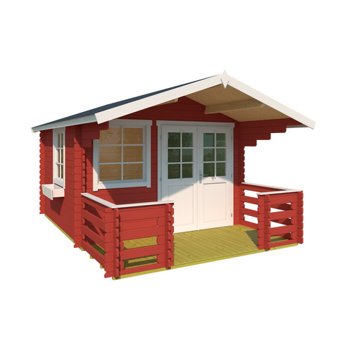 LASITA MAJA Ferienhaus »Lola«, BxHxT:  x 245,1 x cm (Außenmaße inkl. Dachüberstand),  Holz - rot |  Fichte  |  8,67 m²
