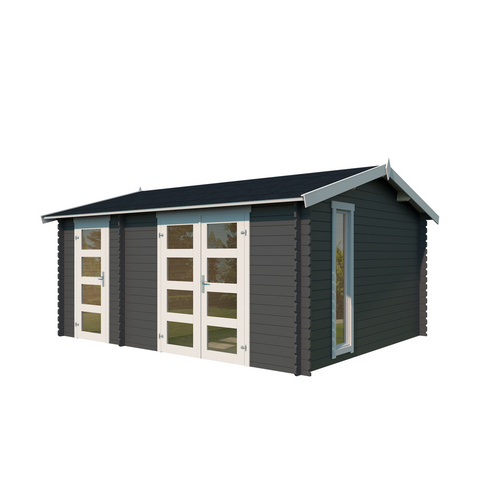 LASITA MAJA Gartenhaus »Carroz«, BxHxT:  496 x 250,8 x 403,4 cm (Außenmaße inkl. Dachüberstand),  Holz - grau |  Fichte  |  15,96 m²