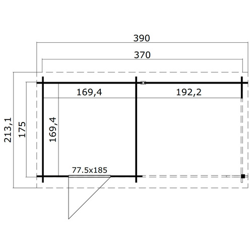 LASITA MAJA Gartenhaus »Jelle«, BxHxT:  185 x 210,9 x 213,1 cm (Außenmaße inkl. Dachüberstand),  Holz - beige |  Fichte  |  2,87 m²