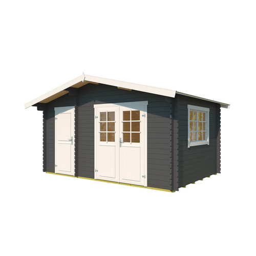 LASITA MAJA Gartenhaus »Keila«, BxHxT:  475,9 x 256,5 x 350 cm (Außenmaße inkl. Dachüberstand),  Holz - grau |  Fichte  |  11,43 m²