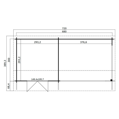 LASITA MAJA Gartenhaus »New york«, BxHxT:  389,3 x 273,6 x 389,3 cm (Außenmaße inkl. Dachüberstand),  Holz - grau |  Fichte  |  19,74 m²