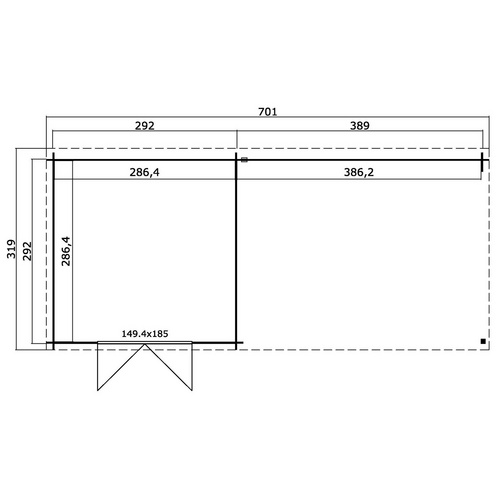 LASITA MAJA Gartenhaus »St. Louis«, BxHxT:  302 x 210,9 x 319 cm (Außenmaße inkl. Dachüberstand),  Holz - grau |  Fichte  |  8,2 m²