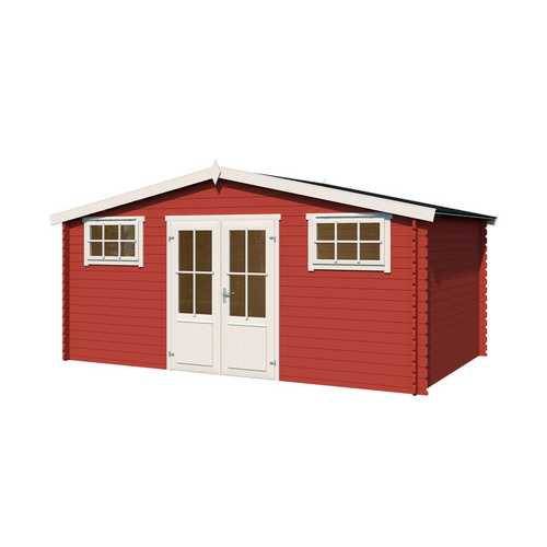 LASITA MAJA Gartenhaus »Boston«, BxHxT:  518,6 x 245,1 x 312 cm (Außenmaße inkl. Dachüberstand),  Holz - rot |  Fichte  |  13,59 m²