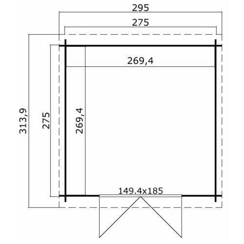 Thumbnail - LASITA MAJA Gartenhaus »San Jose«, BxHxT:  295 x 210,9 x 313,9 cm (Außenmaße inkl. Dachüberstand),  Holz - grau