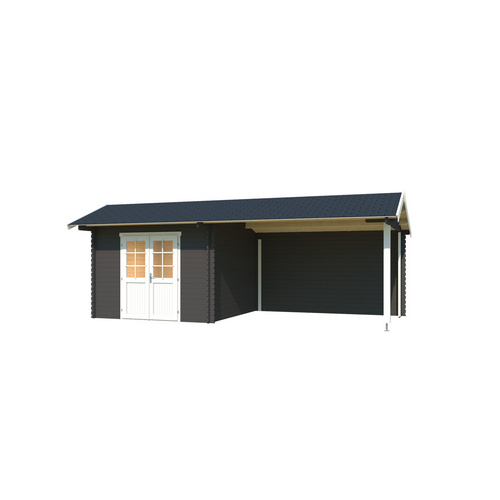 LASITA MAJA Gartenhaus »New york«, BxHxT:  389,3 x 273,6 x 389,3 cm (Außenmaße inkl. Dachüberstand),  Holz - schwarz |  Fichte  |  19,74 m²
