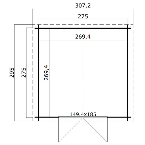 LASITA MAJA Gartenhaus »Norah«, BxHxT:  307,2 x 233,7 x 295 cm (Außenmaße inkl. Dachüberstand),  Holz - grau |  Fichte  |  7,26 m²