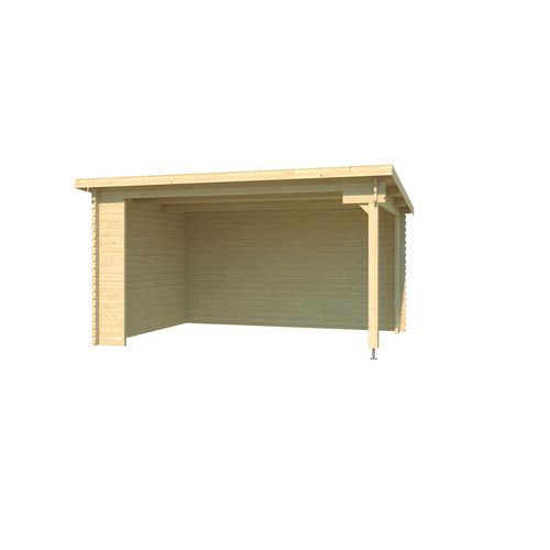 LASITA MAJA Gartenhaus »Columbus«, BxHxT:  462 x 245,1 x 349 cm (Außenmaße inkl. Dachüberstand),  Holz - beige