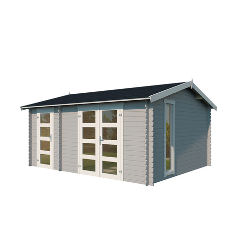 LASITA MAJA Gartenhaus »Carroz«, BxHxT:  496 x 250,8 x 403,4 cm (Außenmaße inkl. Dachüberstand),  Holz - grau |  Fichte  |  15,96 m²