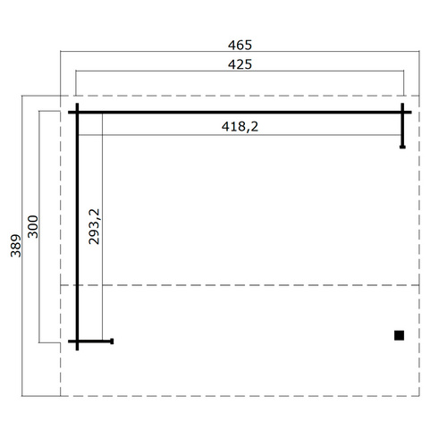 LASITA MAJA Gartenhaus »San Diego«, BxHxT:  465 x 273,6 x 389 cm (Außenmaße inkl. Dachüberstand),  Holz - grau |  Fichte  |  12,26 m²