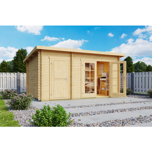 LASITA MAJA Gartenhaus »Belmont«, BxHxT:  420 x 222,3 x 288,38 cm (Außenmaße inkl. Dachüberstand),  Holz - beige |  Fichte  |  9,15 m²