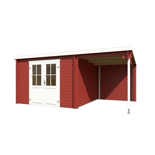 LASITA MAJA Gartenhaus »Tampa«, BxHxT:  302 x 210,9 x 319 cm (Außenmaße inkl. Dachüberstand),  Holz - rot |  Fichte  |  8,2 m²