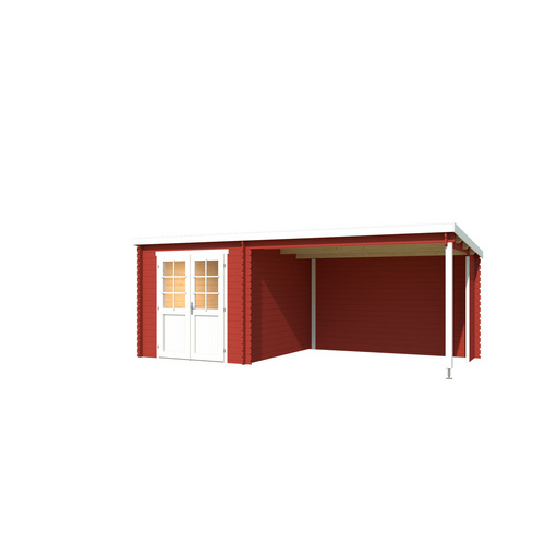 LASITA MAJA Gartenhaus »Saint Paul«, BxHxT:  240 x 222,3 x 303,9 cm (Außenmaße inkl. Dachüberstand),  Holz - rot |  Fichte  |  15,74 m²