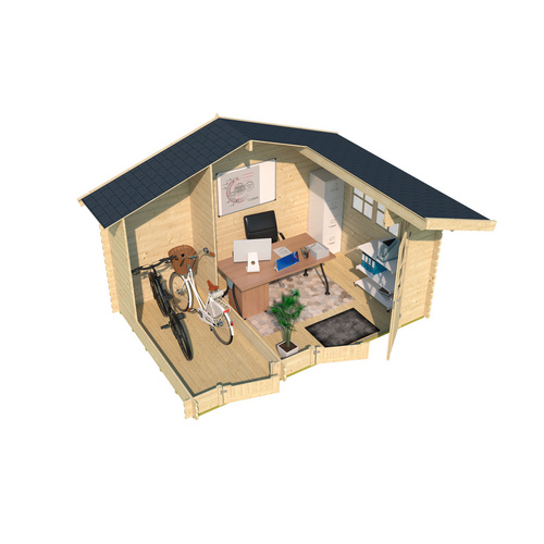 LASITA MAJA Gartenhaus »Keila«, BxHxT:  426,6 x 256,5 x 340 cm (Außenmaße inkl. Dachüberstand),  Holz - beige |  Fichte  |  9,15 m²