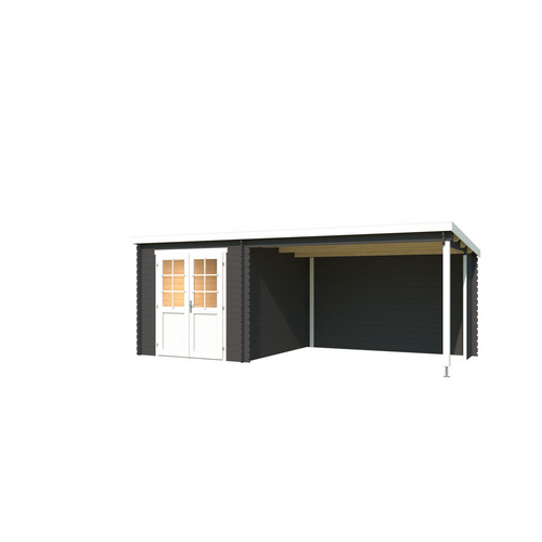 LASITA MAJA Gartenhaus »Saint Paul«, BxHxT:  240 x 222,3 x 303,9 cm (Außenmaße inkl. Dachüberstand),  Holz - grau |  Fichte  |  15,74 m²