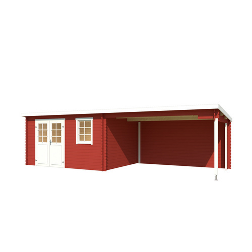 LASITA MAJA Gartenhaus »Reno«, BxHxT:  780 x 210,9 x 313,9 cm (Außenmaße inkl. Dachüberstand),  Holz - rot |  Fichte