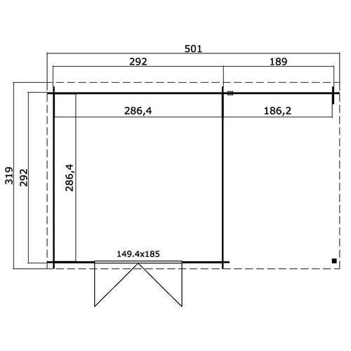 LASITA MAJA Gartenhaus »Tampa«, BxHxT:  302 x 210,9 x 319 cm (Außenmaße inkl. Dachüberstand),  Holz - grau |  Fichte  |  8,2 m²