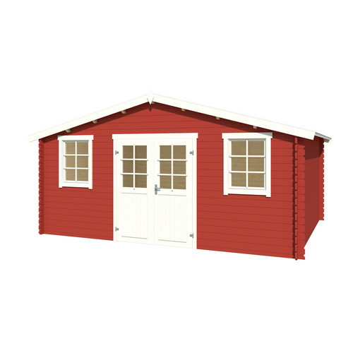 LASITA MAJA Gartenhaus »Udo«, BxHxT:  522,4 x 256,5 x 400 cm (Außenmaße inkl. Dachüberstand),  Holz - rot |  Fichte  |  17,76 m²