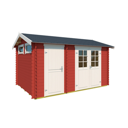 LASITA MAJA Gartenhaus »William«, BxHxT:  420 x 239,4 x 288,8 cm (Außenmaße inkl. Dachüberstand),  Holz - rot |  Fichte  |  9,15 m²