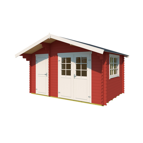 LASITA MAJA Gartenhaus »Keila«, BxHxT:  426,6 x 256,5 x 340 cm (Außenmaße inkl. Dachüberstand),  Holz - rot |  Fichte  |  9,15 m²