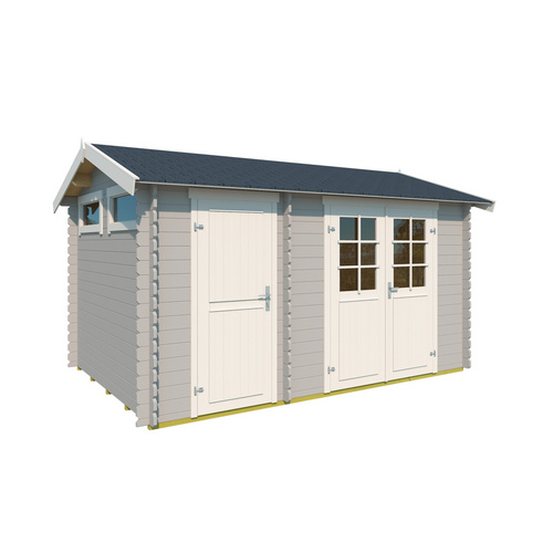 LASITA MAJA Gartenhaus »William«, BxHxT:  420 x 239,4 x 288,8 cm (Außenmaße inkl. Dachüberstand),  Holz - grau |  Fichte  |  9,15 m²