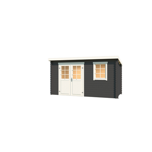 LASITA MAJA Gartenhaus »Amira«, BxHxT:  400 x 210,9 x 213,1 cm (Außenmaße inkl. Dachüberstand),  Holz - grau |  Fichte  |  6,34 m²