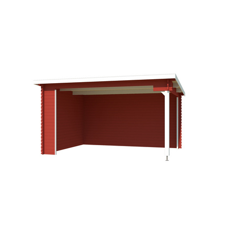 LASITA MAJA Gartenhaus »Columbus«, BxHxT:  462 x 245,1 x cm (Außenmaße inkl. Dachüberstand),  Holz - rot |  Fichte  |  12,26 m²