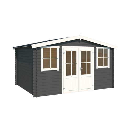 LASITA MAJA Gartenhaus »Dallas«, BxHxT:  410,9 x 233,7 x 312 cm (Außenmaße inkl. Dachüberstand),  Holz - grau |  Fichte  |  10,61 m²