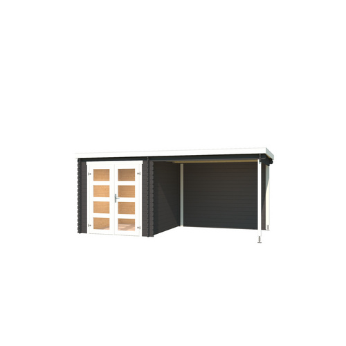 LASITA MAJA Gartenhaus »Long Beach«, BxHxT:  210 x 216,6 x 254,9 cm (Außenmaße inkl. Dachüberstand),  Holz - grau |  Fichte  |  10,47 m²