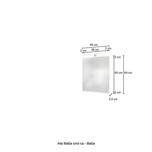 Thumbnail - HELD MÖBEL Spiegel-Paneel »Arezzo«, BxHxT: 60 x 64 x 2 cm, Holzwerkstoff - bunt